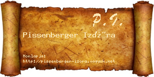 Pissenberger Izóra névjegykártya